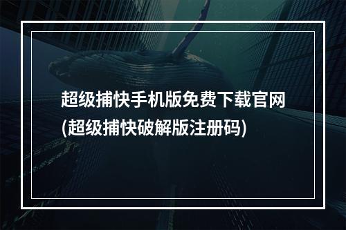 超级捕快手机版免费下载官网(超级捕快破解版注册码)