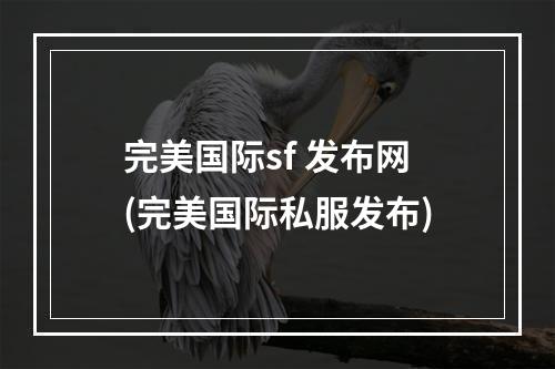 完美国际sf 发布网(完美国际私服发布)