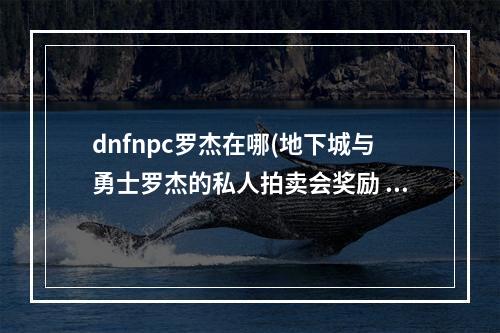 dnfnpc罗杰在哪(地下城与勇士罗杰的私人拍卖会奖励 地下城与勇士罗杰)