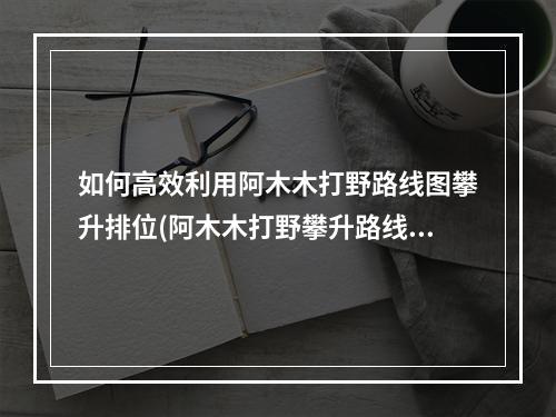 如何高效利用阿木木打野路线图攀升排位(阿木木打野攀升路线详解)(如何在阿木木打野路线图中占领优势(阿木木打野局势分析))