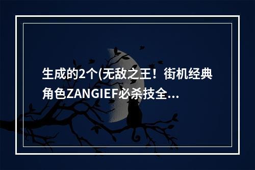 生成的2个(无敌之王！街机经典角色ZANGIEF必杀技全解析！)