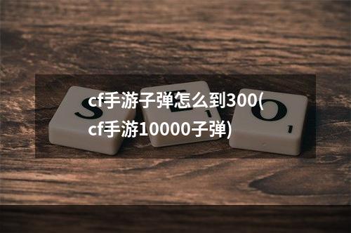 cf手游子弹怎么到300(cf手游10000子弹)