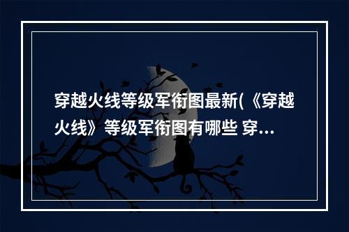 穿越火线等级军衔图最新(《穿越火线》等级军衔图有哪些 穿越火线等级军衔图2022最)