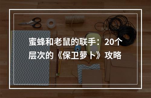 蜜蜂和老鼠的联手：20个层次的《保卫萝卜》攻略