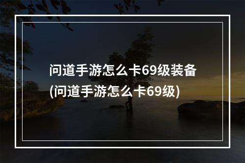 问道手游怎么卡69级装备(问道手游怎么卡69级)