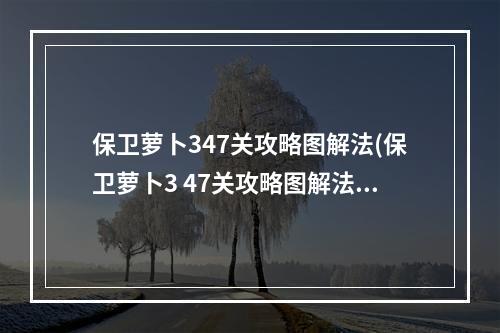 保卫萝卜347关攻略图解法(保卫萝卜3 47关攻略图解法)