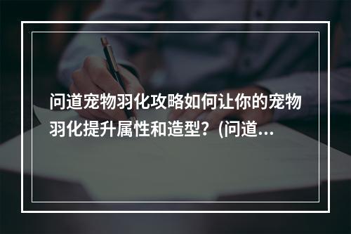 问道宠物羽化攻略如何让你的宠物羽化提升属性和造型？(问道宠物羽化任务流程详解一步步解析羽化所需步骤和要求！)