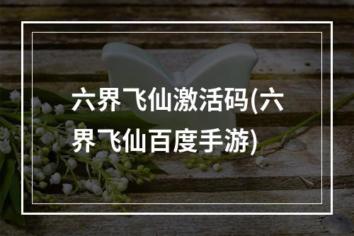 六界飞仙激活码(六界飞仙百度手游)