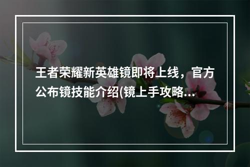 王者荣耀新英雄镜即将上线，官方公布镜技能介绍(镜上手攻略)