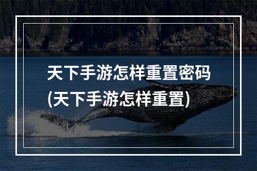 天下手游怎样重置密码(天下手游怎样重置)