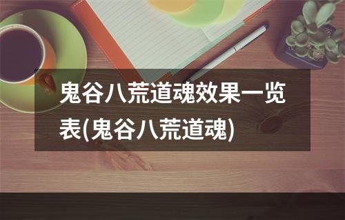 鬼谷八荒道魂效果一览表(鬼谷八荒道魂)