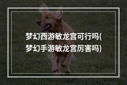 梦幻西游敏龙宫可行吗(梦幻手游敏龙宫厉害吗)