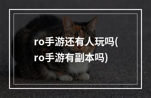 ro手游还有人玩吗(ro手游有副本吗)