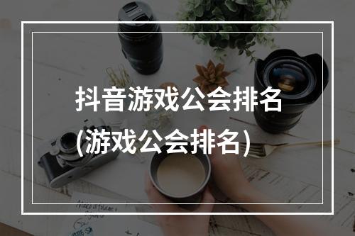 抖音游戏公会排名(游戏公会排名)