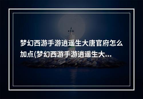 梦幻西游手游逍遥生大唐官府怎么加点(梦幻西游手游逍遥生大唐)