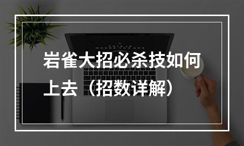 岩雀大招必杀技如何上去（招数详解）