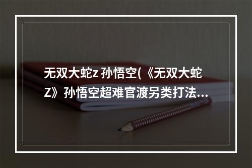 无双大蛇z 孙悟空(《无双大蛇Z》孙悟空超难官渡另类打法)