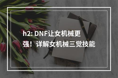 h2: DNF让女机械更强！详解女机械三觉技能