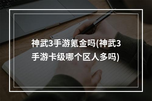 神武3手游氪金吗(神武3手游卡级哪个区人多吗)