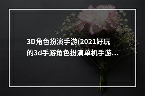 3D角色扮演手游(2021好玩的3d手游角色扮演单机手游 好玩的3d手游角色扮演)