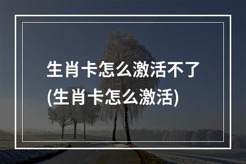 生肖卡怎么激活不了(生肖卡怎么激活)