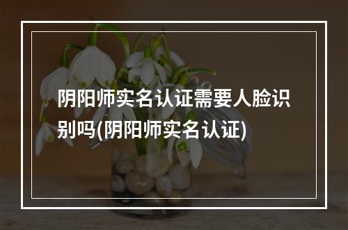 阴阳师实名认证需要人脸识别吗(阴阳师实名认证)