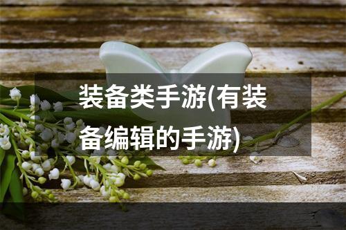 装备类手游(有装备编辑的手游)