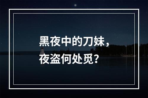 黑夜中的刀妹，夜盗何处觅？