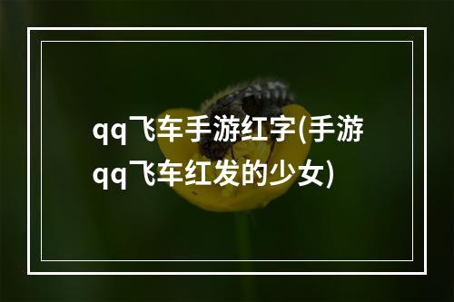 qq飞车手游红字(手游qq飞车红发的少女)