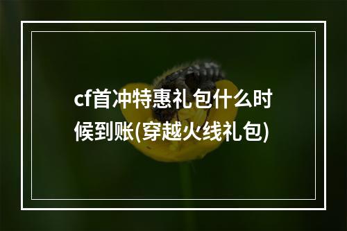 cf首冲特惠礼包什么时候到账(穿越火线礼包)