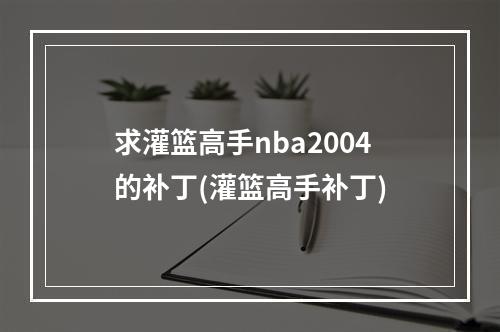 求灌篮高手nba2004的补丁(灌篮高手补丁)