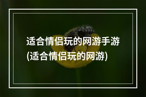 适合情侣玩的网游手游(适合情侣玩的网游)