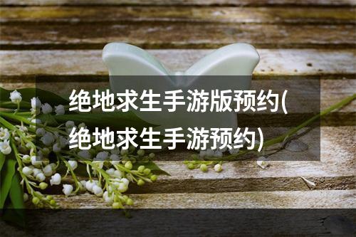 绝地求生手游版预约(绝地求生手游预约)