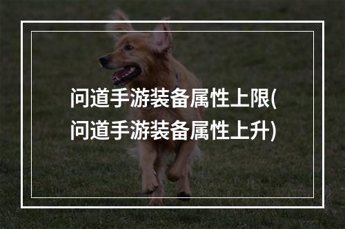 问道手游装备属性上限(问道手游装备属性上升)