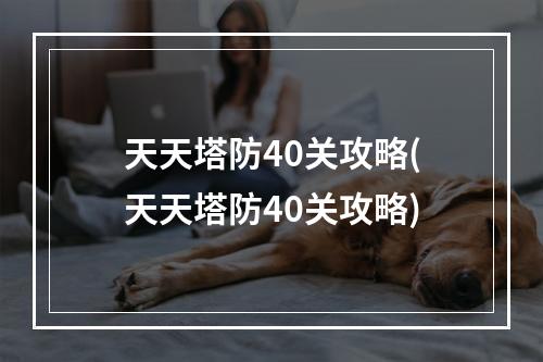 天天塔防40关攻略(天天塔防40关攻略)