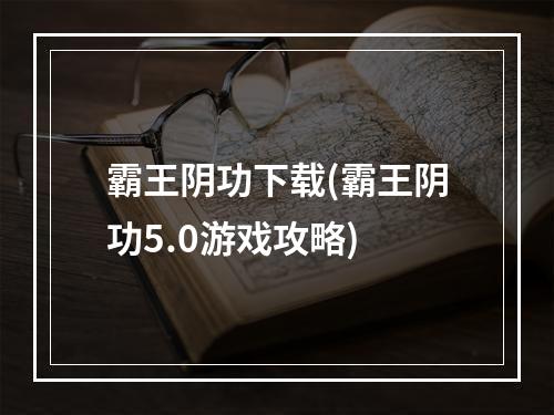 霸王阴功下载(霸王阴功5.0游戏攻略)