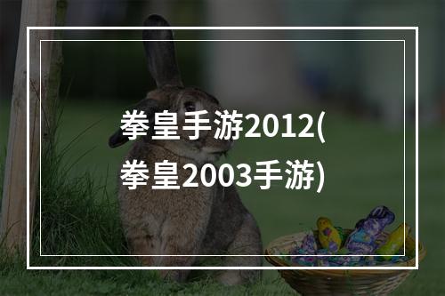 拳皇手游2012(拳皇2003手游)