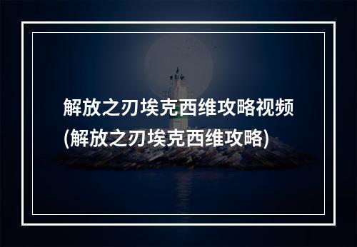 解放之刃埃克西维攻略视频(解放之刃埃克西维攻略)