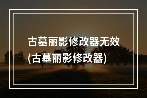 古墓丽影修改器无效(古墓丽影修改器)