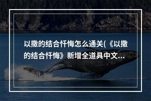 以撒的结合忏悔怎么通关(《以撒的结合忏悔》新增全道具中文图鉴)