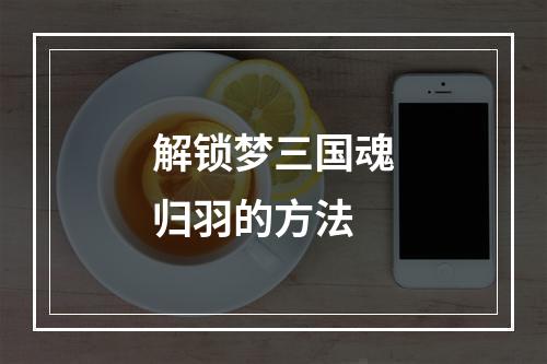 解锁梦三国魂归羽的方法