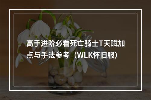 高手进阶必看死亡骑士T天赋加点与手法参考（WLK怀旧服）