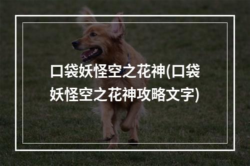 口袋妖怪空之花神(口袋妖怪空之花神攻略文字)