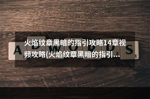 火焰纹章黑暗的指引攻略14章视频攻略(火焰纹章黑暗的指引攻略)