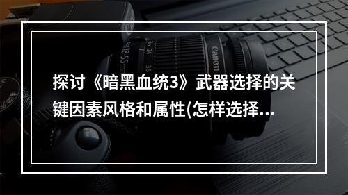 探讨《暗黑血统3》武器选择的关键因素风格和属性(怎样选择适合自己的武器类型)