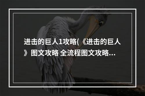 进击的巨人1攻略(《进击的巨人》图文攻略 全流程图文攻略及系统解析第一章)