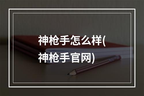 神枪手怎么样(神枪手官网)