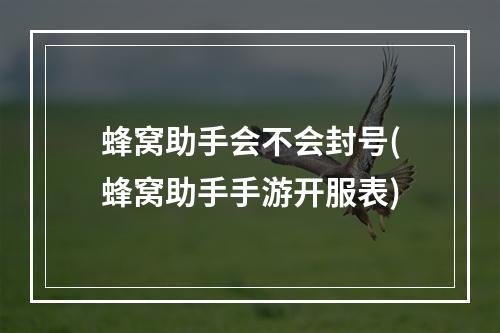 蜂窝助手会不会封号(蜂窝助手手游开服表)