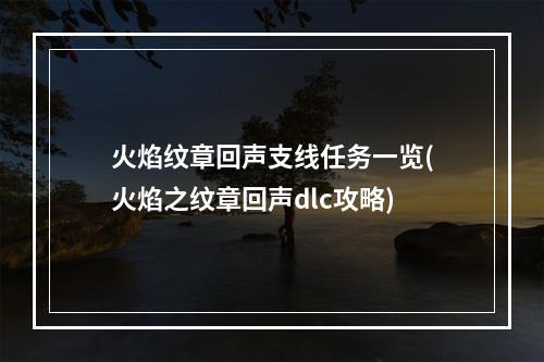 火焰纹章回声支线任务一览(火焰之纹章回声dlc攻略)