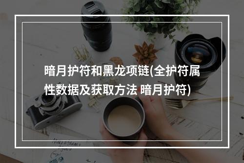 暗月护符和黑龙项链(全护符属性数据及获取方法 暗月护符)